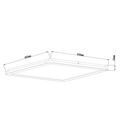 Globo - LED dimmbare Badezimmer-Deckenleuchte LED/24W/230V 42x42 cm IP44 schwarz