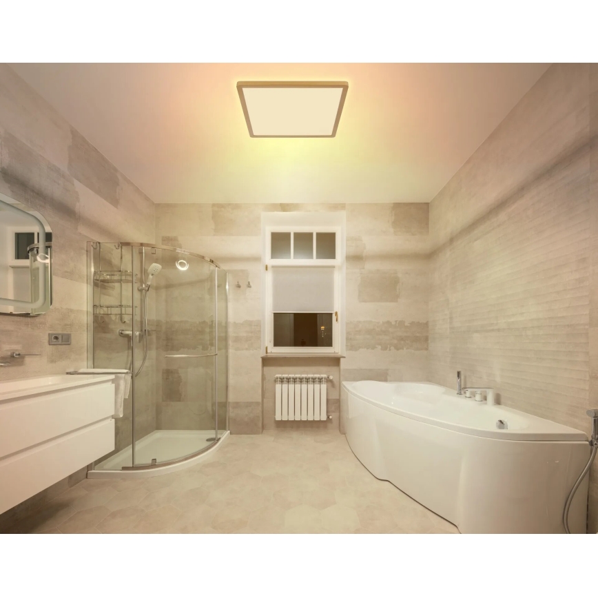 Globo - Dimmbare LED-Deckenleuchte für Badezimmer LED/24W/230V 3000K IP44 42x42 cm Messing