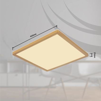 Globo - Dimmbare LED-Deckenleuchte für Badezimmer LED/24W/230V 3000K IP44 42x42 cm Messing