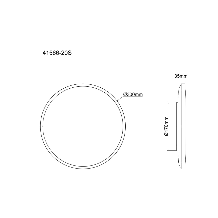 Globo - LED-Deckenleuchte LED/20W/230V 4000K Ø 30 cm schwarz