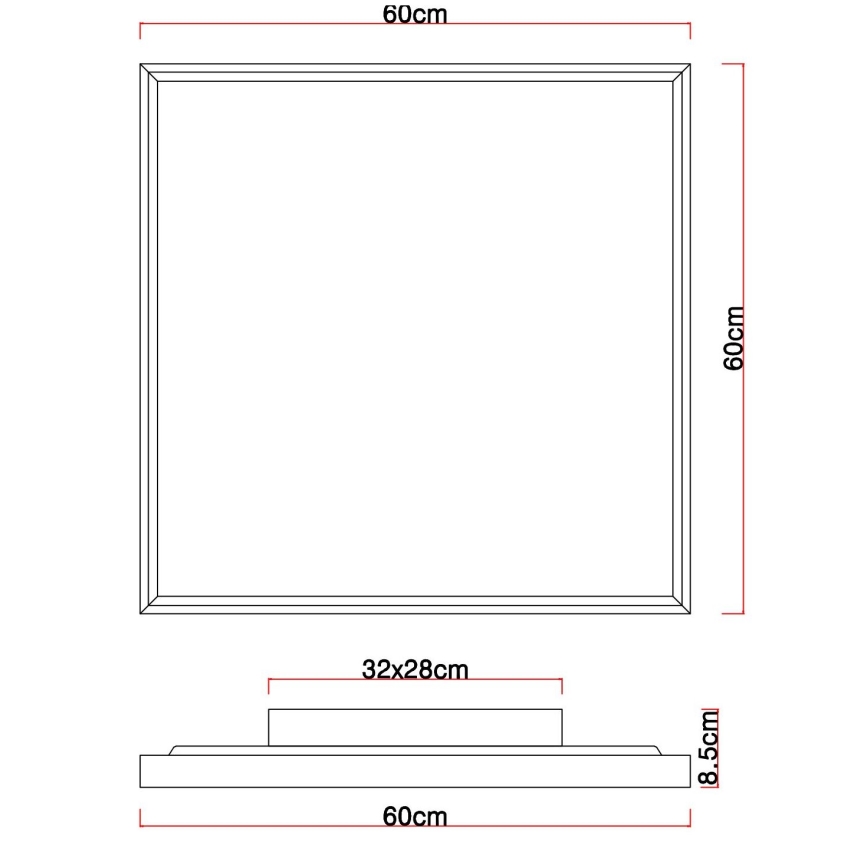 Globo - LED-Deckenleuchte LED/36W/230V 2700/4500/6500K 60x60 cm