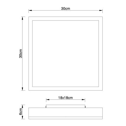 Globo - LED-Deckenleuchte LED/12W/230V 3000K 30x30 cm