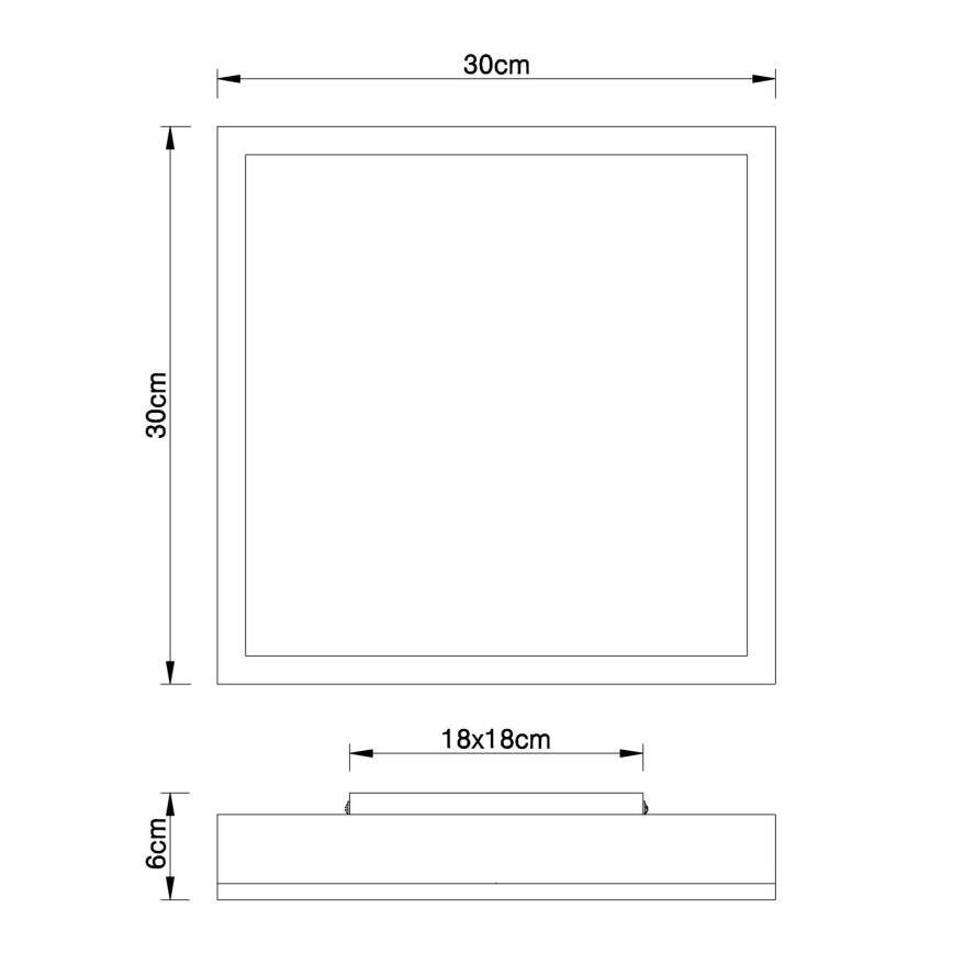 Globo - LED-Deckenleuchte LED/12W/230V 3000K 30x30 cm