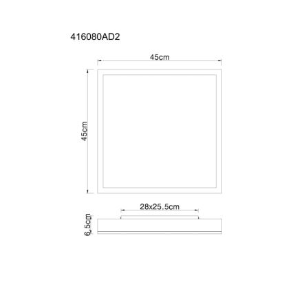 Globo - LED-Deckenleuchte LED/24W/230V 3000K 45x45 cm