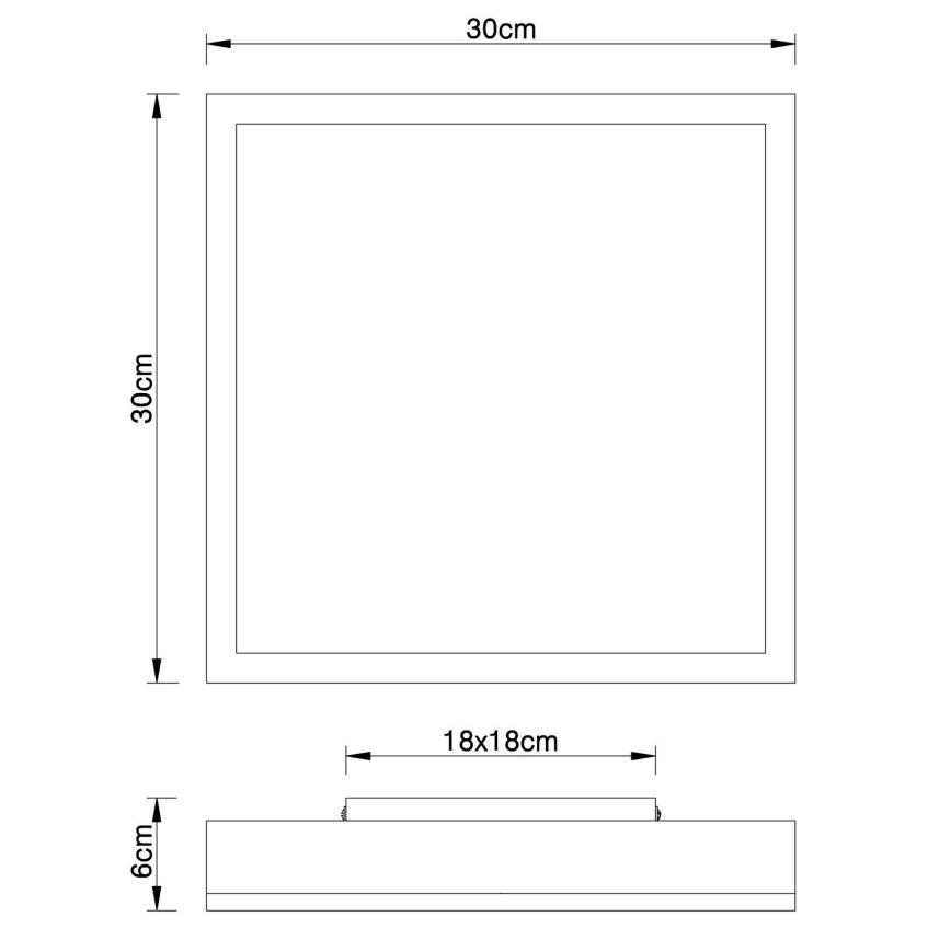 Globo - LED-Deckenleuchte LED/12W/230V 30x30 cm braun