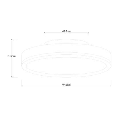 Globo - LED-Deckenleuchte LED/24W/230V d 45 cm braun