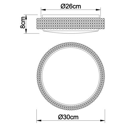 Globo - LED-Deckenleuchte LED/12W/230V 2700/4200/6500K d 30 cm