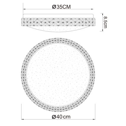 Globo - LED-Deckenleuchte LED/22W/230V 2700/4200/6500K d 40 cm