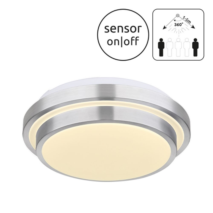 Globo - LED-Badezimmer-Deckenleuchte mit Sensor LED/18W/230V IP44