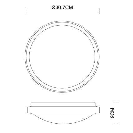 Globo - LED-Deckenleuchte LED/12W/230V 307 mm 3000/4500/6000K