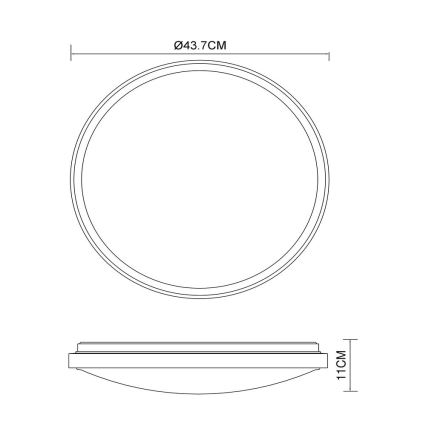 Globo - LED-Deckenleuchte LED/24W/230V 3000/4500/6000K d 43,7 cm