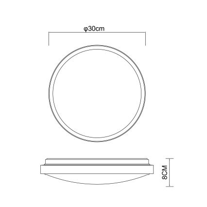 Globo - LED-Deckenleuchte LED/12W/230V 3000/4500/6000K d 30 cm