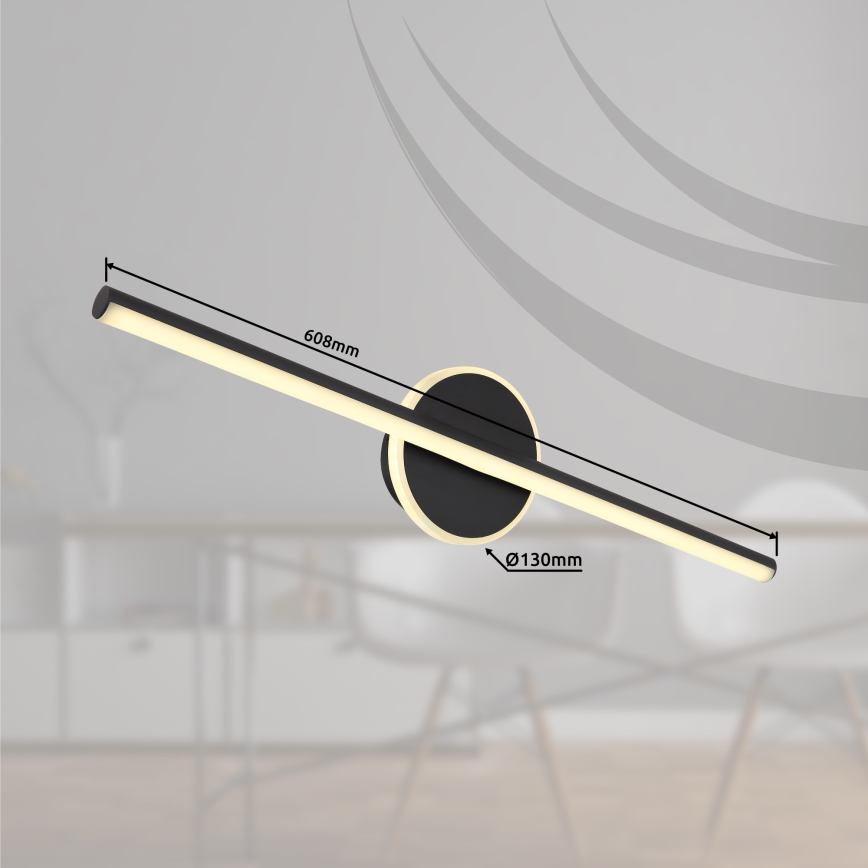 Globo - LED-Badezimmer-Spiegelbeleuchtung LED/10W/230V 60,8 cm IP44 schwarz
