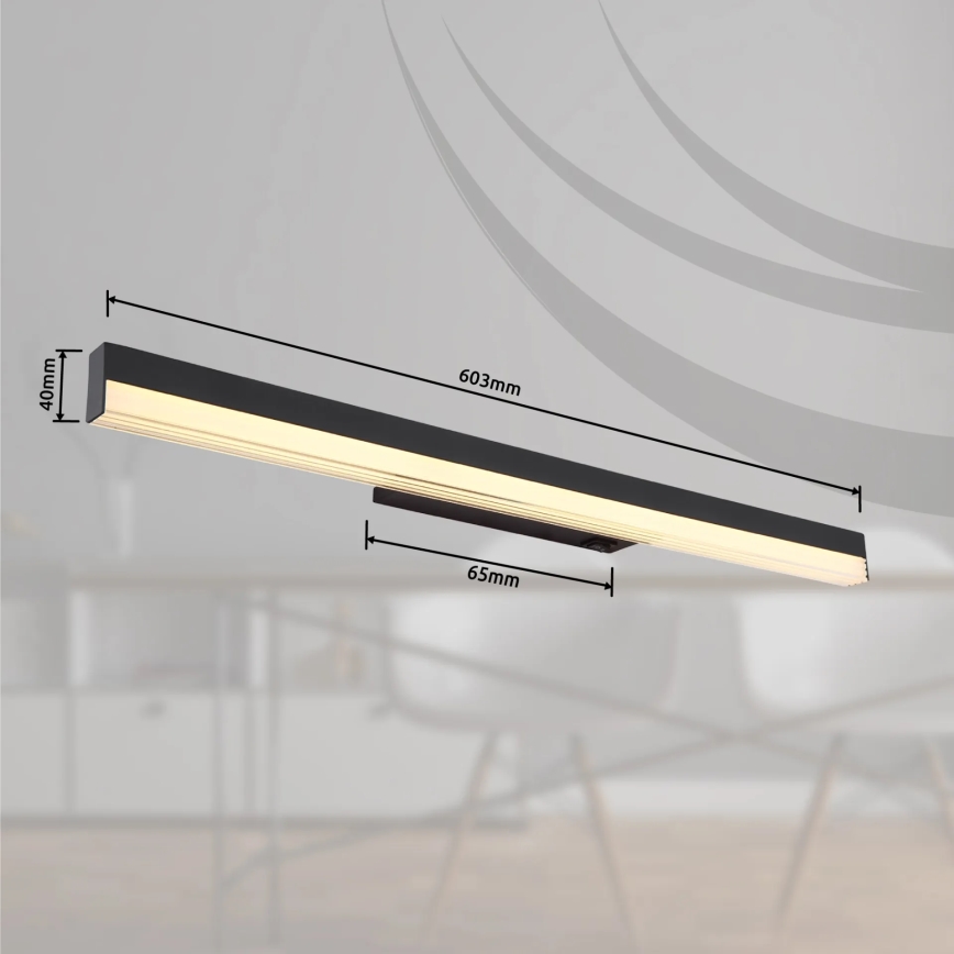 Globo - LED-Wandleuchte LED/12W/230V 3000/6000K 60 cm schwarz