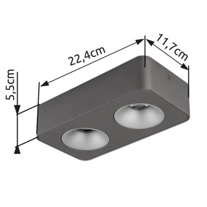 Globo - LED-Deckenleuchte LED/11W/230V 11,7x22,4 cm