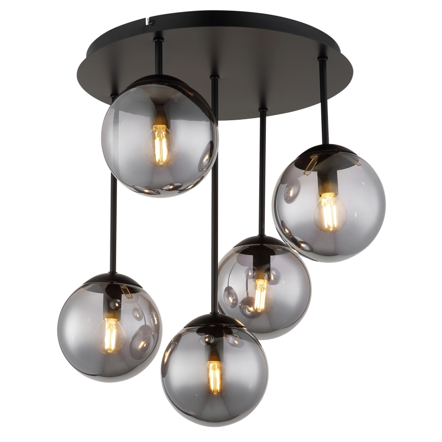 Globo - Aufgesetzte Deckenleuchte 5xE14/25W/230V schwarz