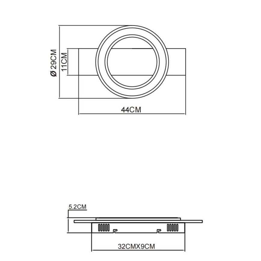 Globo - LED-Deckenleuchte LED/18W/230V braun