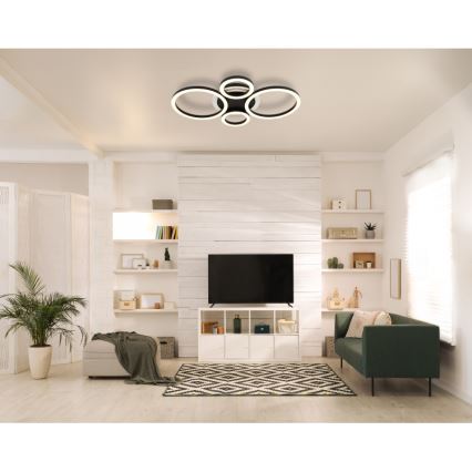 Globo - LED Deckenleuchte LED/40W/230V 2700/4500/6500K Ø 35,5x53 cm schwarz