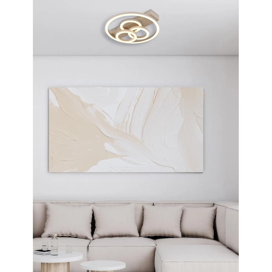 Globo - Dimmbare LED-Deckenleuchte LED/40W/230V 2700-6500K Ø 35x33 cm Beige + Fernbedienung