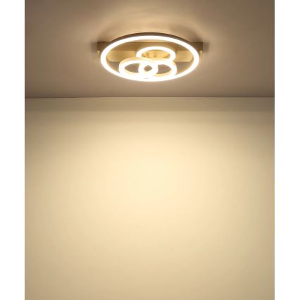 Globo - Dimmbare LED-Deckenleuchte LED/40W/230V 2700-6500K Ø 35x33 cm Beige + Fernbedienung