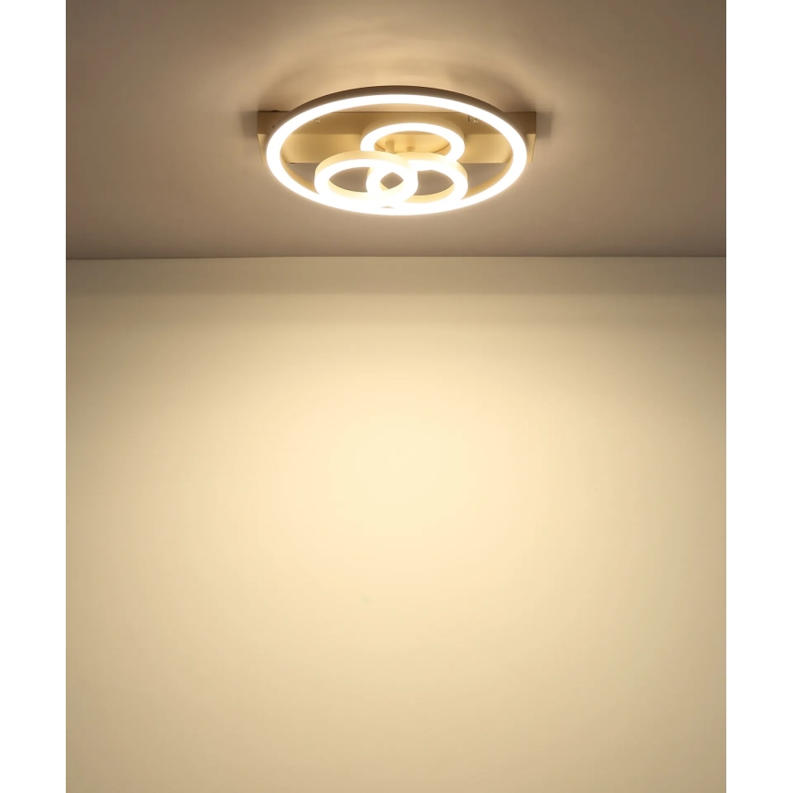 Globo - Dimmbare LED-Deckenleuchte LED/40W/230V 2700-6500K Ø 35x33 cm Beige + Fernbedienung