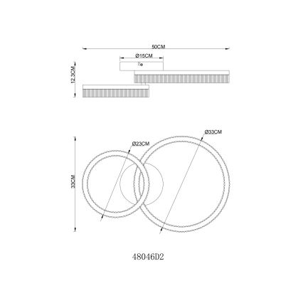 Globo - LED-Deckenleuchte LED/24W/230V 3000K 33x50 cm