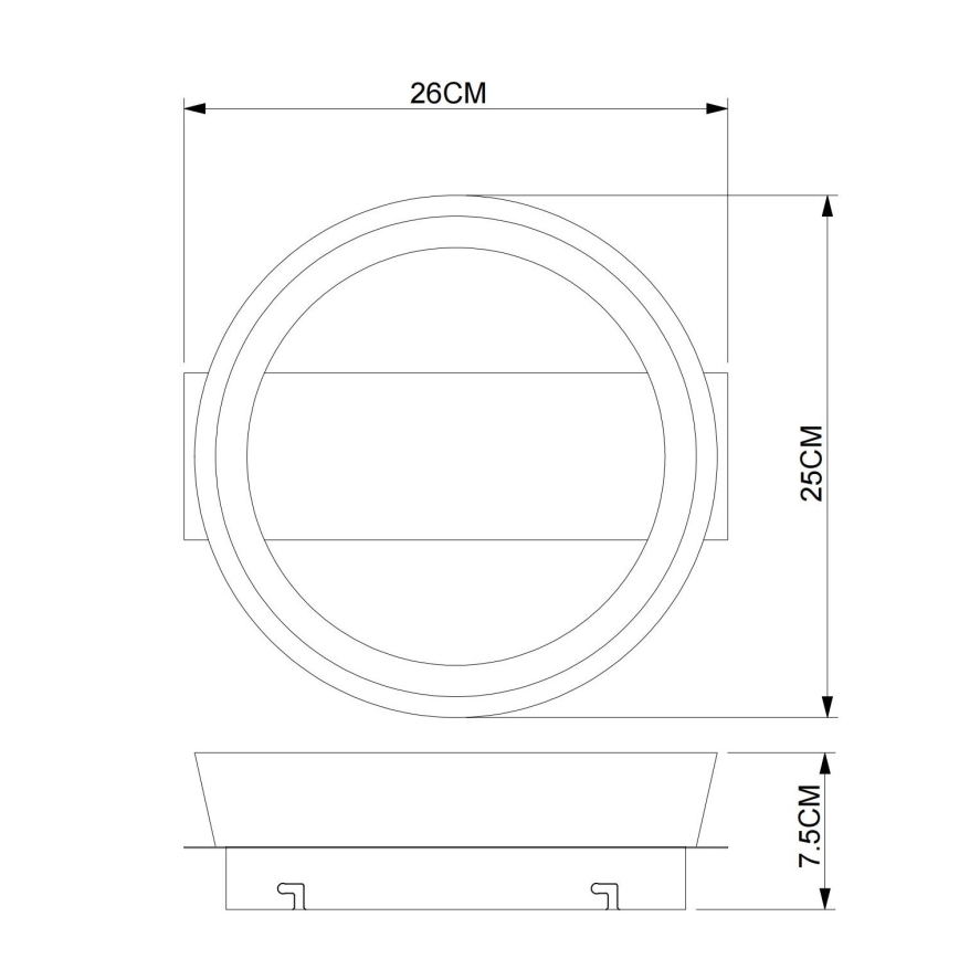 Globo - LED-Deckenleuchte LED/12W/230V 3000K 26x25 cm