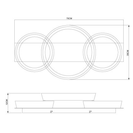 Globo - LED Deckenleuchte LED/40W/230V 3000K 70x35 cm