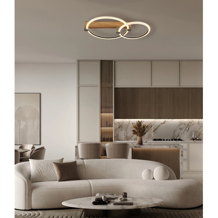 Globo - LED-Deckenleuchte LED/24W/230V 3000K 58x38 cm beige