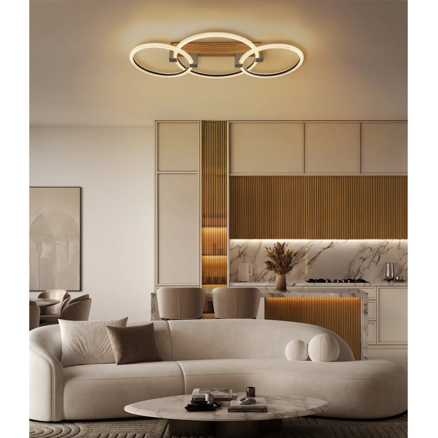 Globo - LED-Deckenleuchte LED/40W/230V 3000K 76,1x38 cm braun