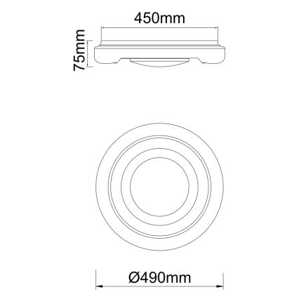 Globo 483111-40 - LED Deckenleuchte RADA LED/40W/230V 2700/4200/6500K Ø 49 cm