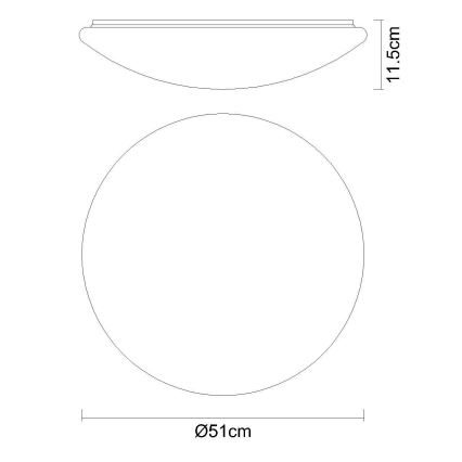 Globo - LED RGBW dimmbare Deckenleuchte LED/48W/230V + LED/10W 2700-6500K Ø 50 cm + Fernbedienung