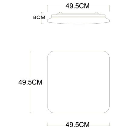 Globo - LED dimmbare Deckenleuchte LED/40W/230V 2700-6500K Ø 50 cm Wi-Fi Tuya + Fernbedienung