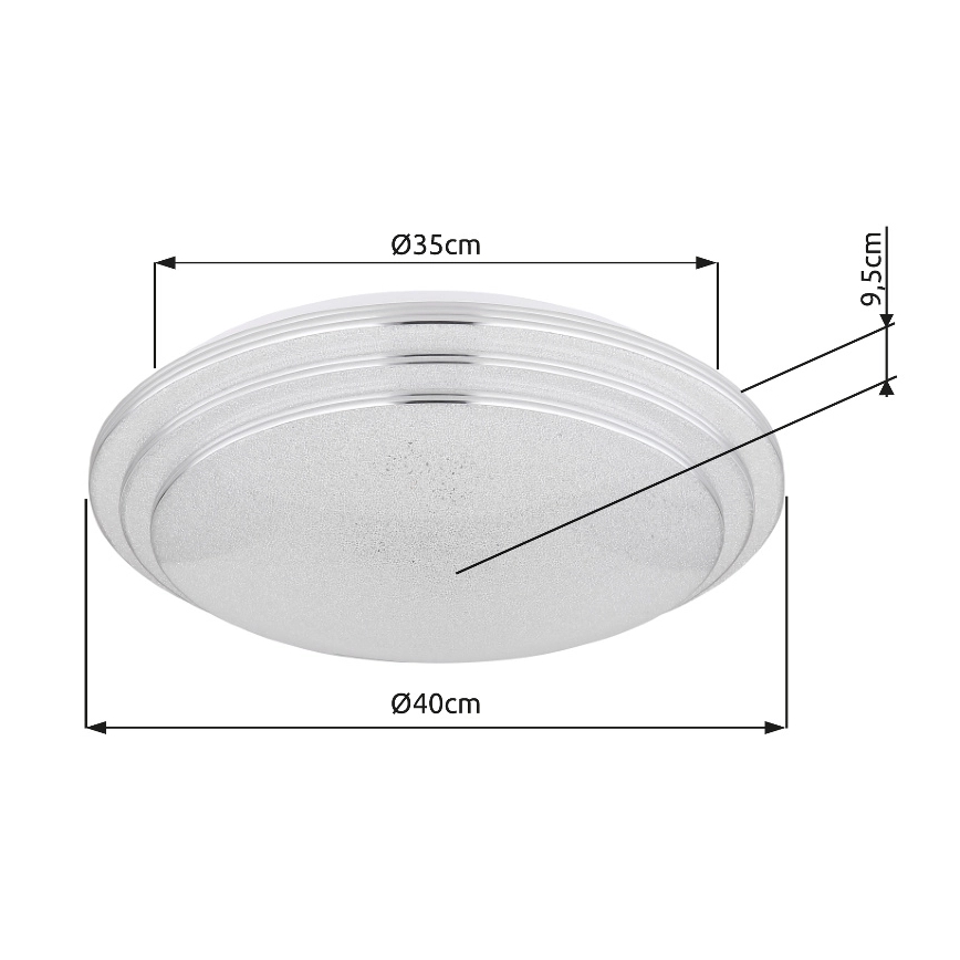 Globo - Dimmbare LED-Deckenleuchte LED/18W/230V d 40 cm 2700-6500K + Fernbedienung