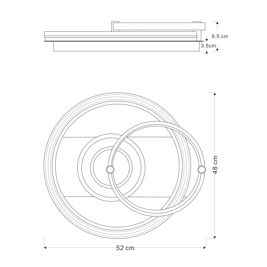 Globo 48459-46 - LED-dimmbare Deckenleuchte ANI LED/46W/230V 2700-6000K 48x52 cm + Fernbedienung