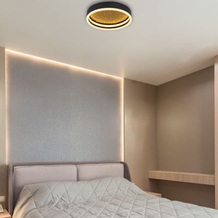 Globo - LED Deckenleuchte LED/24W/230V Ø 30 cm schwarz