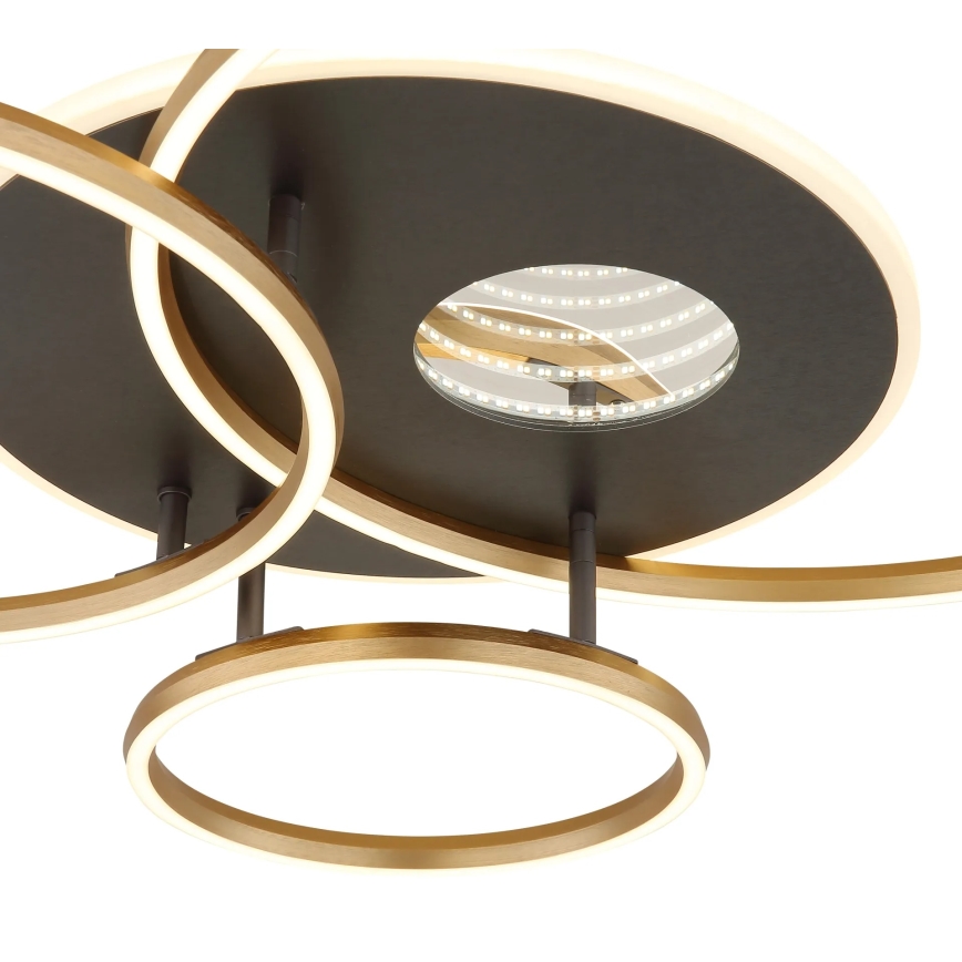 Globo - LED dimmbare Deckenleuchte LED/54W/230V 2700-6500K 90x70 cm Anthrazit/Gold + Fernbedienung