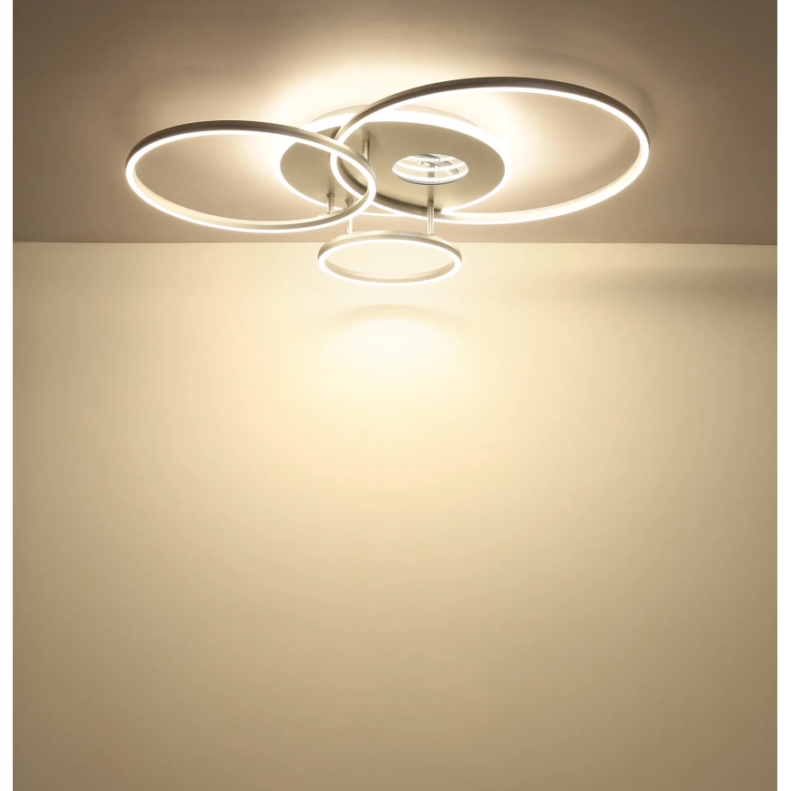 Globo - Dimmbare LED-Deckenleuchte LED/54W/230V 2700-6500K 90x70 cm silber + Fernbedienung