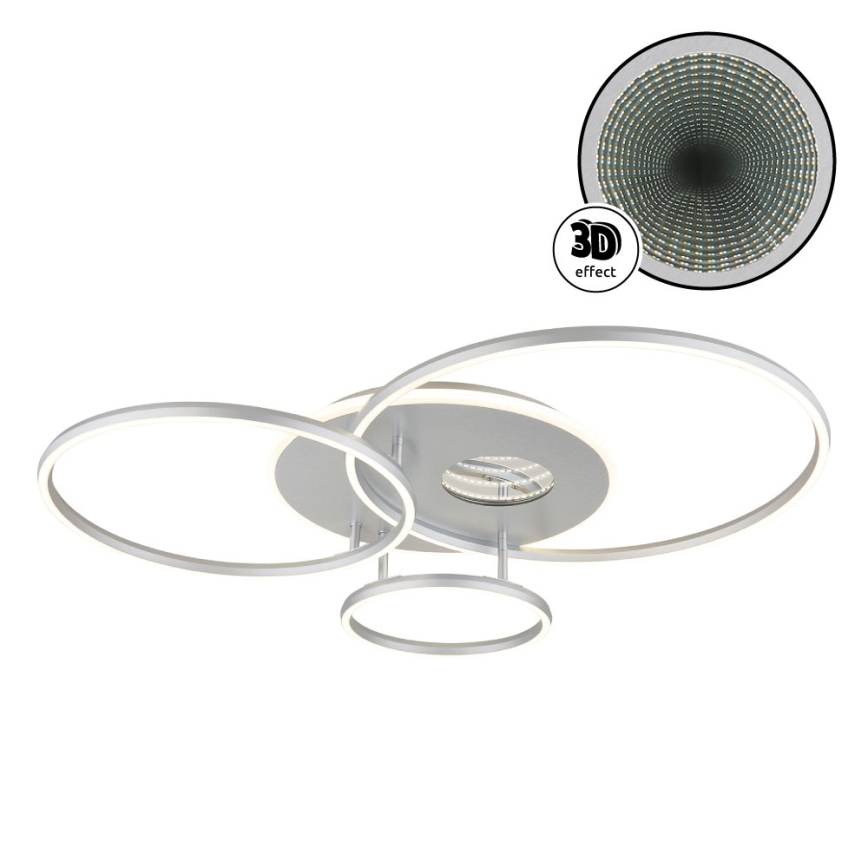 Globo - Dimmbare LED-Deckenleuchte LED/54W/230V 2700-6500K 90x70 cm silber + Fernbedienung
