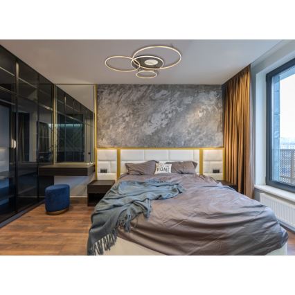 Globo - LED dimmbare Deckenleuchte LED/70W/230V 2700-6500K goldfarben inkl. Fernbedienung