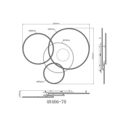 Globo - LED dimmbare Deckenleuchte LED/70W/230V 2700-6500K goldfarben inkl. Fernbedienung
