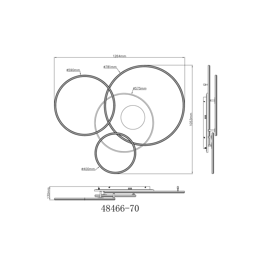 Globo - LED dimmbare Deckenleuchte LED/70W/230V 2700-6500K goldfarben inkl. Fernbedienung