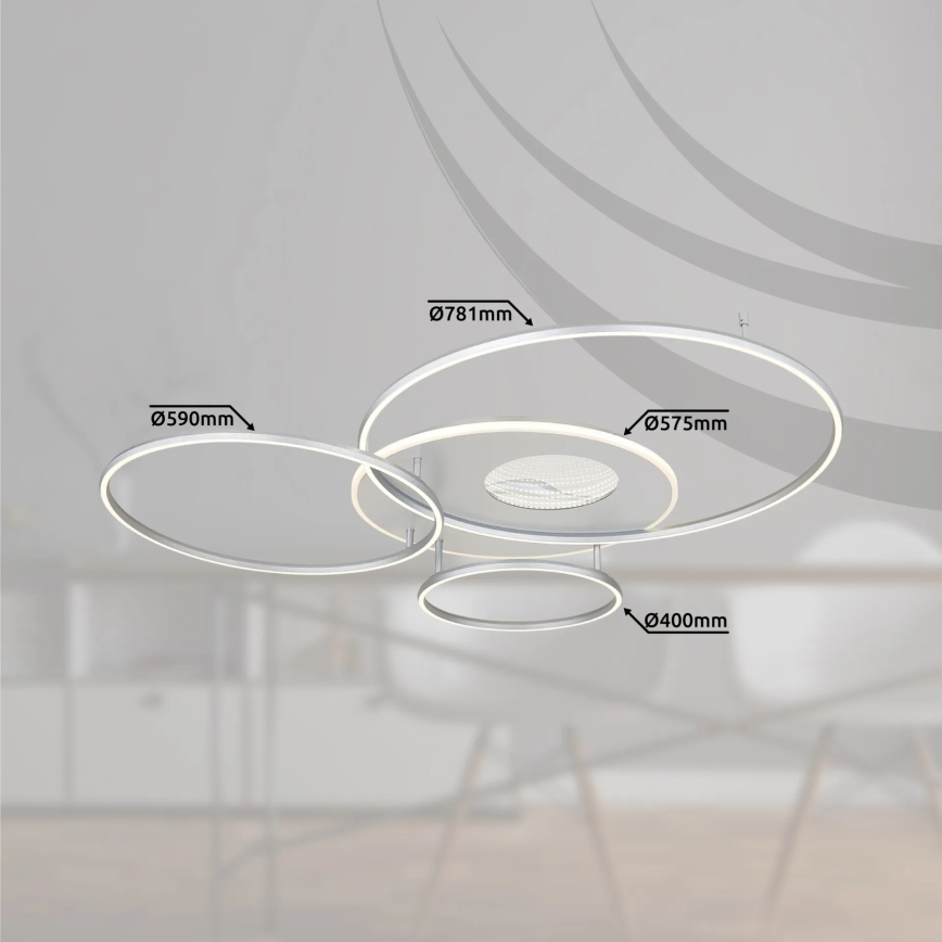 Globo - LED dimmbare Deckenleuchte LED/70W/230V 2700-6500K Wi-Fi Tuya mattchrom + Fernbedienung