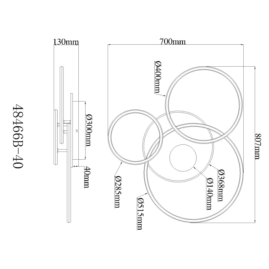Globo - LED dimmbare Deckenleuchte LED/40W/230V 2700-6500K 70x80,7 cm + Fernbedienung