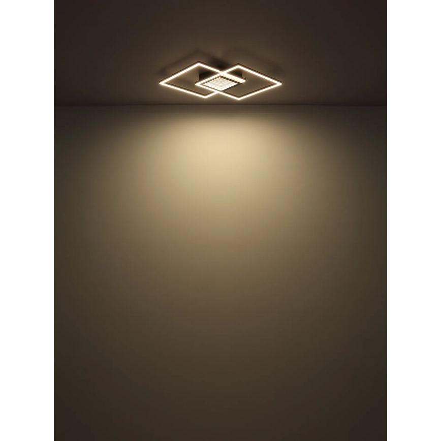 Globo - LED-dimmbare Deckenleuchte LED/32W/230V 2700-6500K 42,6x42,6 cm schwarz + Fernbedienung