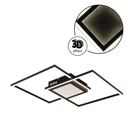 Globo - LED-dimmbare Deckenleuchte LED/32W/230V 2700-6500K 42,6x42,6 cm schwarz + Fernbedienung