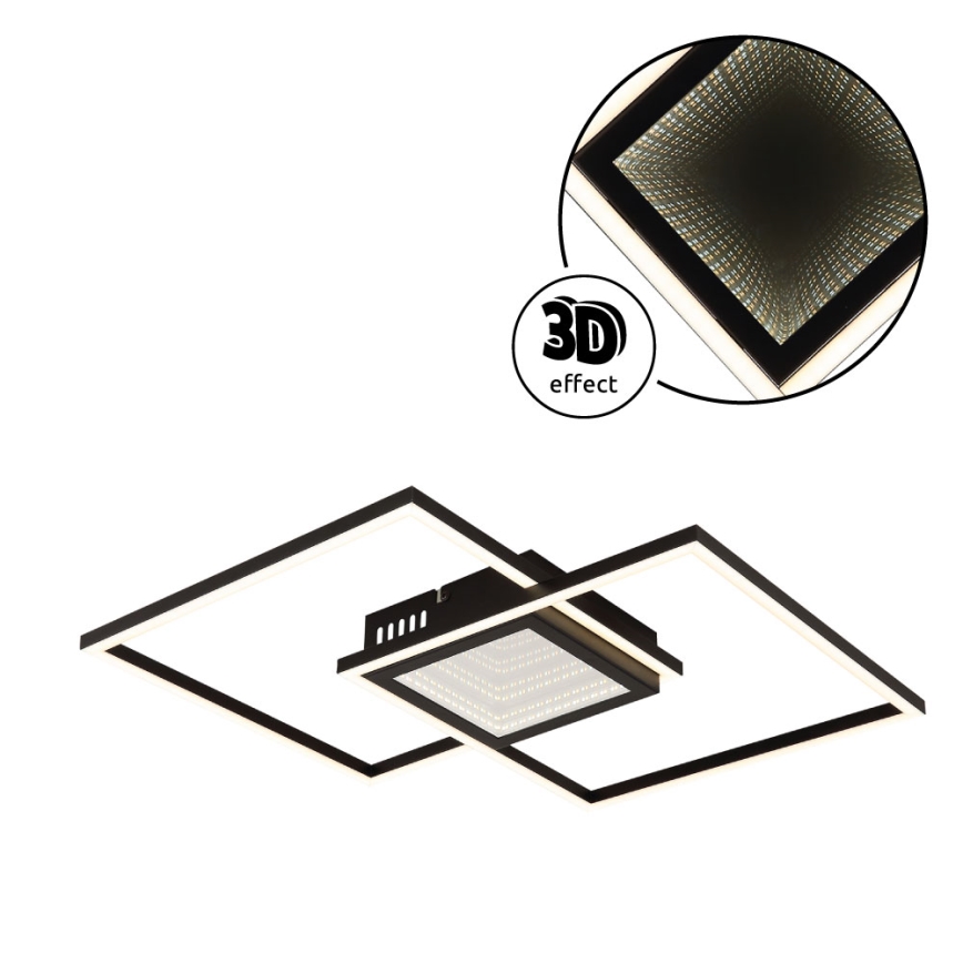 Globo - LED-dimmbare Deckenleuchte LED/32W/230V 2700-6500K 42,6x42,6 cm schwarz + Fernbedienung