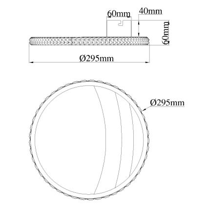 Globo - LED-Deckenleuchte, 12 W, 230 V, 3000/4000/6000 K, Ø 29,5 cm, goldfarben