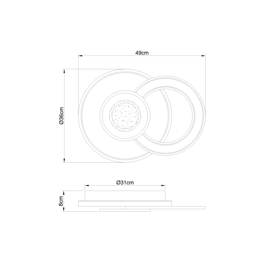 Globo - Dimmbare LED-Deckenleuchte LED/36W/230V 2700-6000K + Fernbedienung