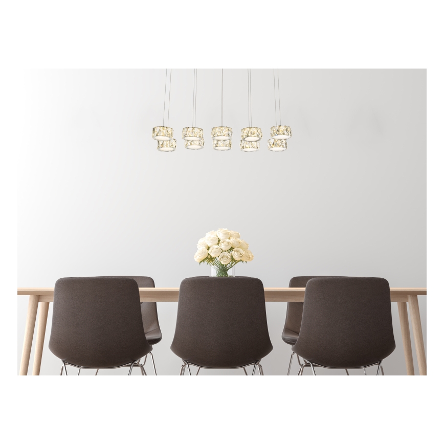 Globo - LED-Hängeleuchte LED/92W/230V 4000K glänzendes Chrom/klar